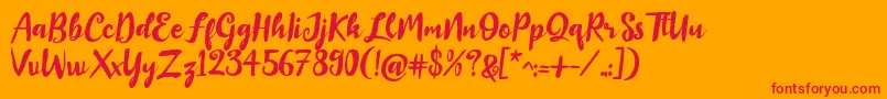 Fonte Baillando Demo – fontes vermelhas em um fundo laranja