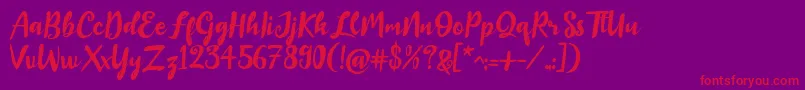 Baillando Demo-Schriftart – Rote Schriften auf violettem Hintergrund