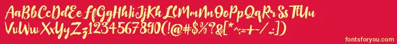 Baillando Demo Font – Yellow Fonts on Red Background