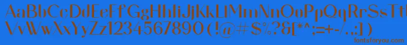 Bainai DEMO Regular Font – Brown Fonts on Blue Background