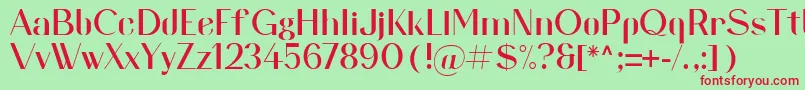 Bainai DEMO Regular-Schriftart – Rote Schriften auf grünem Hintergrund