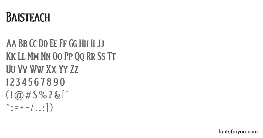 Baisteach-fontti – aakkoset, numerot, erikoismerkit