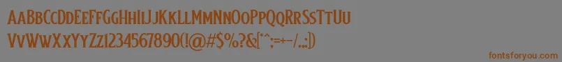 フォントBaisteach – 茶色の文字が灰色の背景にあります。