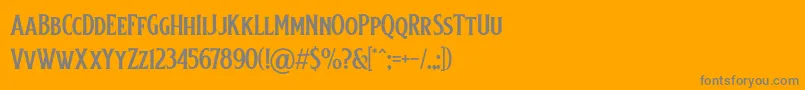 Baisteach-Schriftart – Graue Schriften auf orangefarbenem Hintergrund