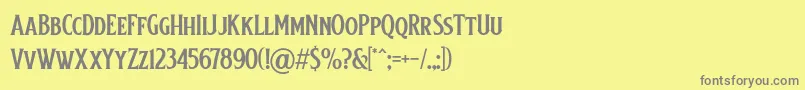 フォントBaisteach – 黄色の背景に灰色の文字