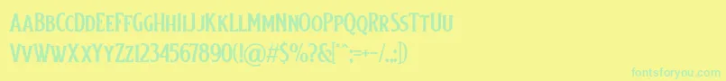 Czcionka Baisteach – zielone czcionki na żółtym tle