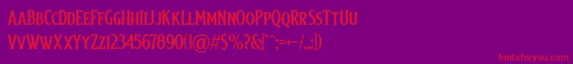 Baisteach-Schriftart – Rote Schriften auf violettem Hintergrund