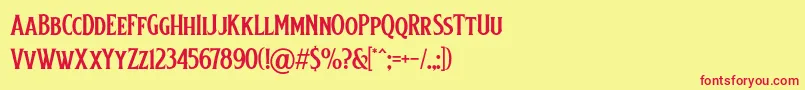 Baisteach Font – Red Fonts on Yellow Background
