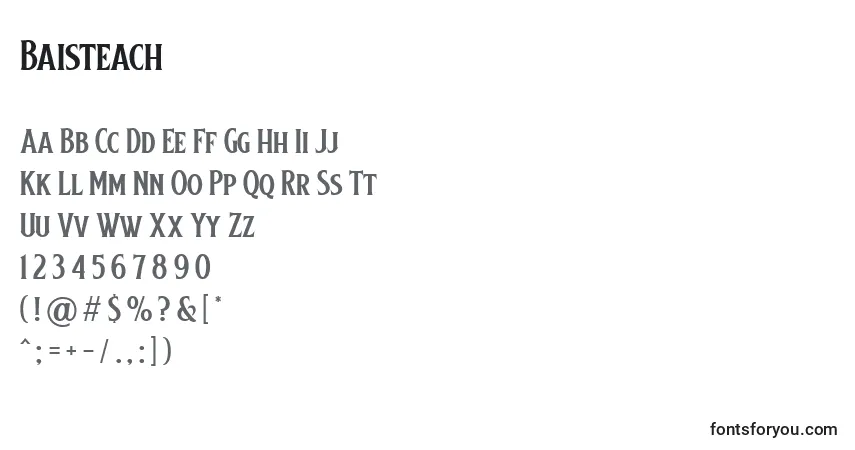Schriftart Baisteach (120523) – Alphabet, Zahlen, spezielle Symbole