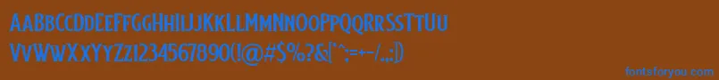 フォントBaisteach – 茶色の背景に青い文字