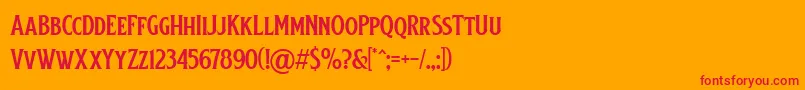 フォントBaisteach – オレンジの背景に赤い文字