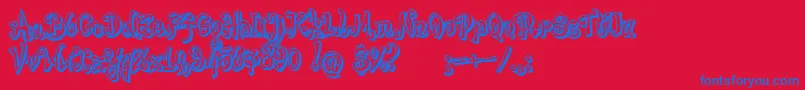 bajareczka Shadow Font – Blue Fonts on Red Background