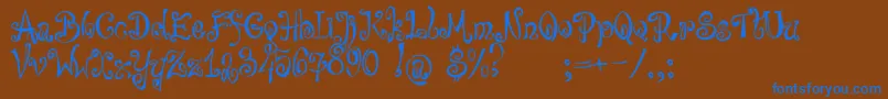 bajareczka Font – Blue Fonts on Brown Background