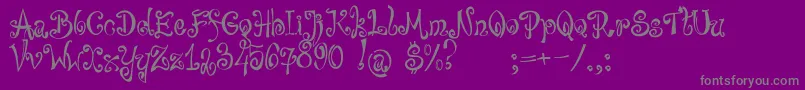 bajareczka-Schriftart – Graue Schriften auf violettem Hintergrund