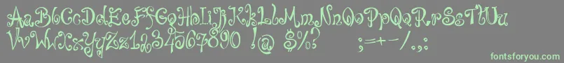 bajareczka-Schriftart – Grüne Schriften auf grauem Hintergrund