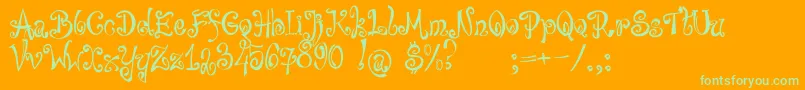 Шрифт bajareczka – зелёные шрифты на оранжевом фоне