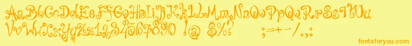 bajareczka Font – Orange Fonts on Yellow Background