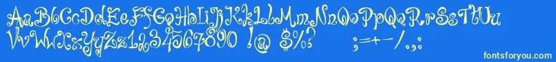 bajareczka Font – Yellow Fonts on Blue Background