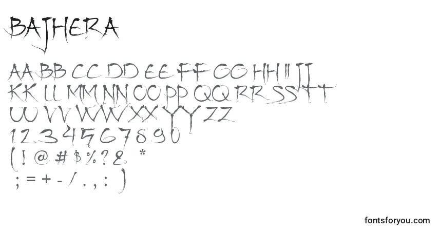Schriftart Bajhera – Alphabet, Zahlen, spezielle Symbole