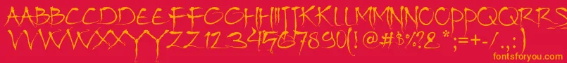 Bajhera Font – Orange Fonts on Red Background