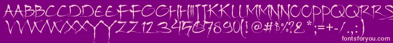 Bajhera Font – Pink Fonts on Purple Background