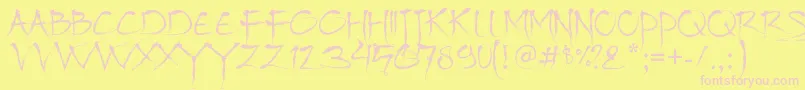 Bajhera Font – Pink Fonts on Yellow Background