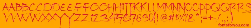 Bajhera Font – Red Fonts on Orange Background