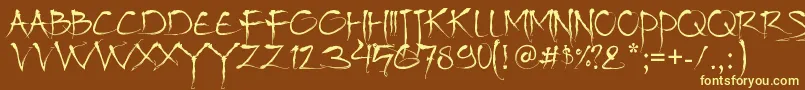 Шрифт Bajhera – жёлтые шрифты на коричневом фоне