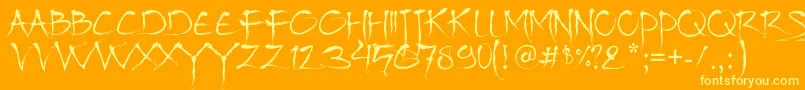 Bajhera Font – Yellow Fonts on Orange Background