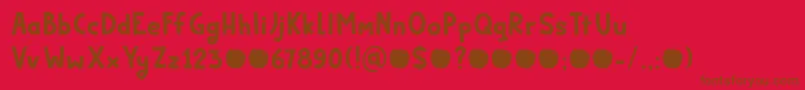 Fonte Bakeapple DEMO – fontes marrons em um fundo vermelho