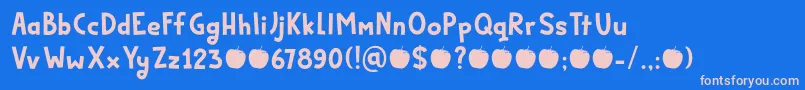 Bakeapple DEMO Font – Pink Fonts on Blue Background