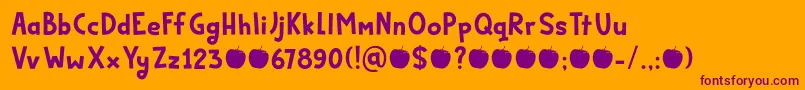 Czcionka Bakeapple DEMO – fioletowe czcionki na pomarańczowym tle