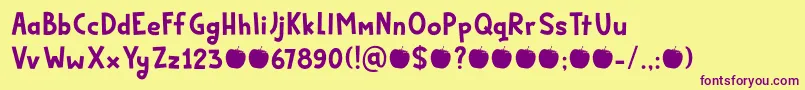 Fonte Bakeapple DEMO – fontes roxas em um fundo amarelo