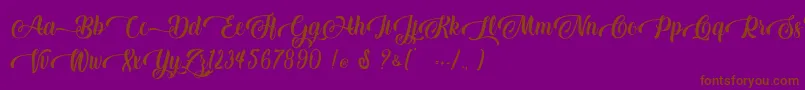 Baking Lion   Personal Use Font – Brown Fonts on Purple Background