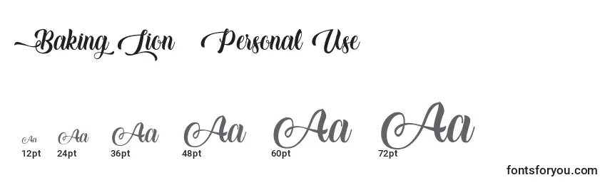 Baking Lion   Personal Use Font Sizes