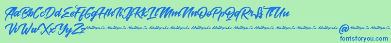 Baksoda Demo Font – Blue Fonts on Green Background