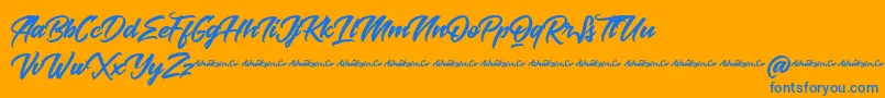 Baksoda Demo Font – Blue Fonts on Orange Background