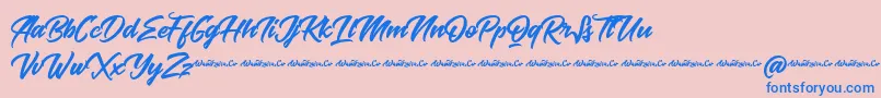 Baksoda Demo Font – Blue Fonts on Pink Background