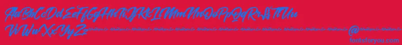 Baksoda Demo Font – Blue Fonts on Red Background