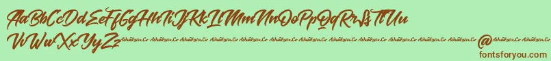 Baksoda Demo Font – Brown Fonts on Green Background