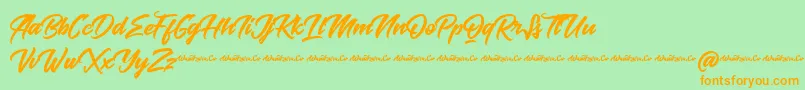Baksoda Demo Font – Orange Fonts on Green Background