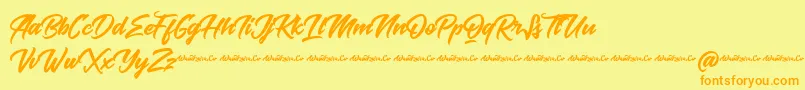 Baksoda Demo Font – Orange Fonts on Yellow Background