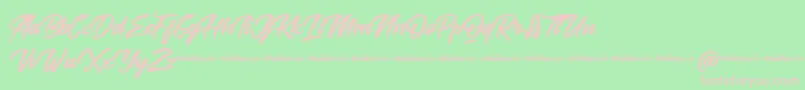 Baksoda Demo Font – Pink Fonts on Green Background