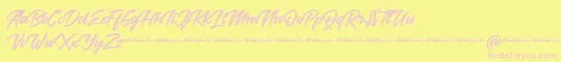 Baksoda Demo Font – Pink Fonts on Yellow Background