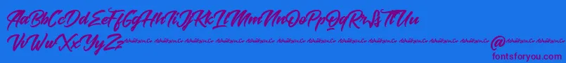 Baksoda Demo Font – Purple Fonts on Blue Background