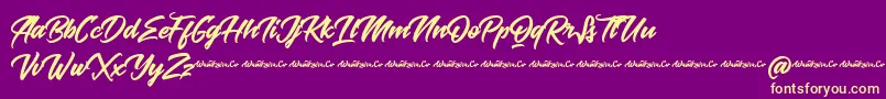 Baksoda Demo Font – Yellow Fonts on Purple Background