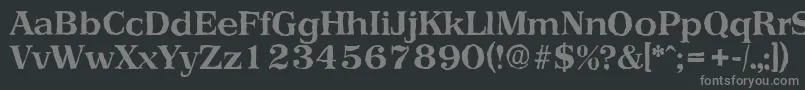 フォントPriamosantiqueBold – 黒い背景に灰色の文字