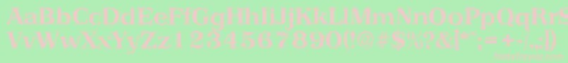 PriamosantiqueBold-fontti – vaaleanpunaiset fontit vihreällä taustalla