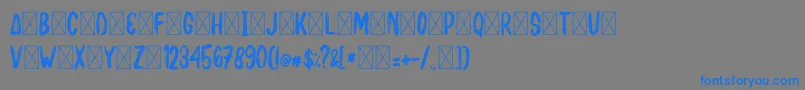フォントBAKUSHO – 灰色の背景に青い文字