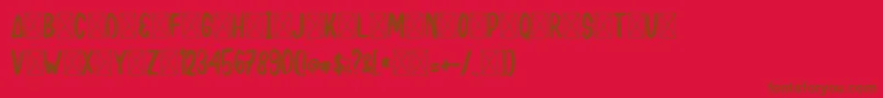 フォントBAKUSHO – 赤い背景に茶色の文字
